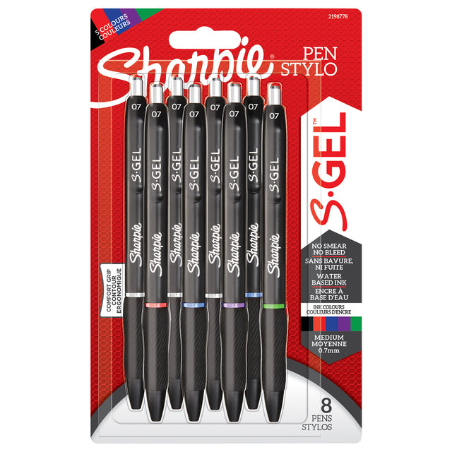Sharpie - Gel escritor ie S-gel mediano surtido blister de 8 piezas