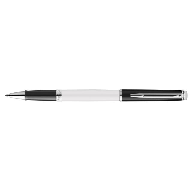 Waterman - Bolígrafo roller Hémisphère Color Blocking blanco y negro CT fino