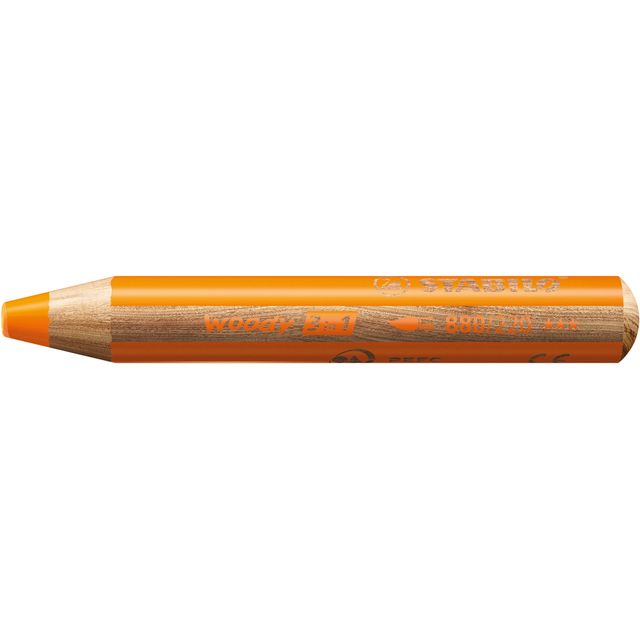 Stabilo - Crayons de couleur 880 boisés 3 en 1 orange multi-talents