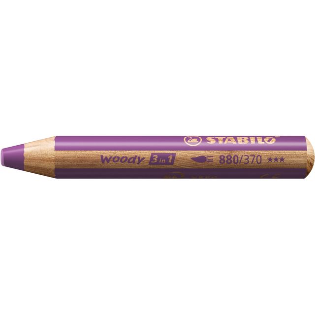 Stabilo - Lápices de colores 880 woody 3 en 1 multitalento violeta | 5 piezas