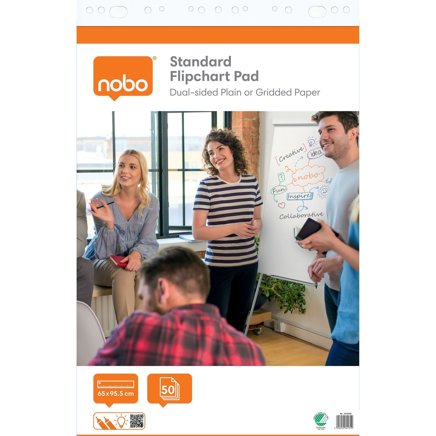 Nobo - Flipchart paper standard 65x95cm double-sided blank 50 sheets