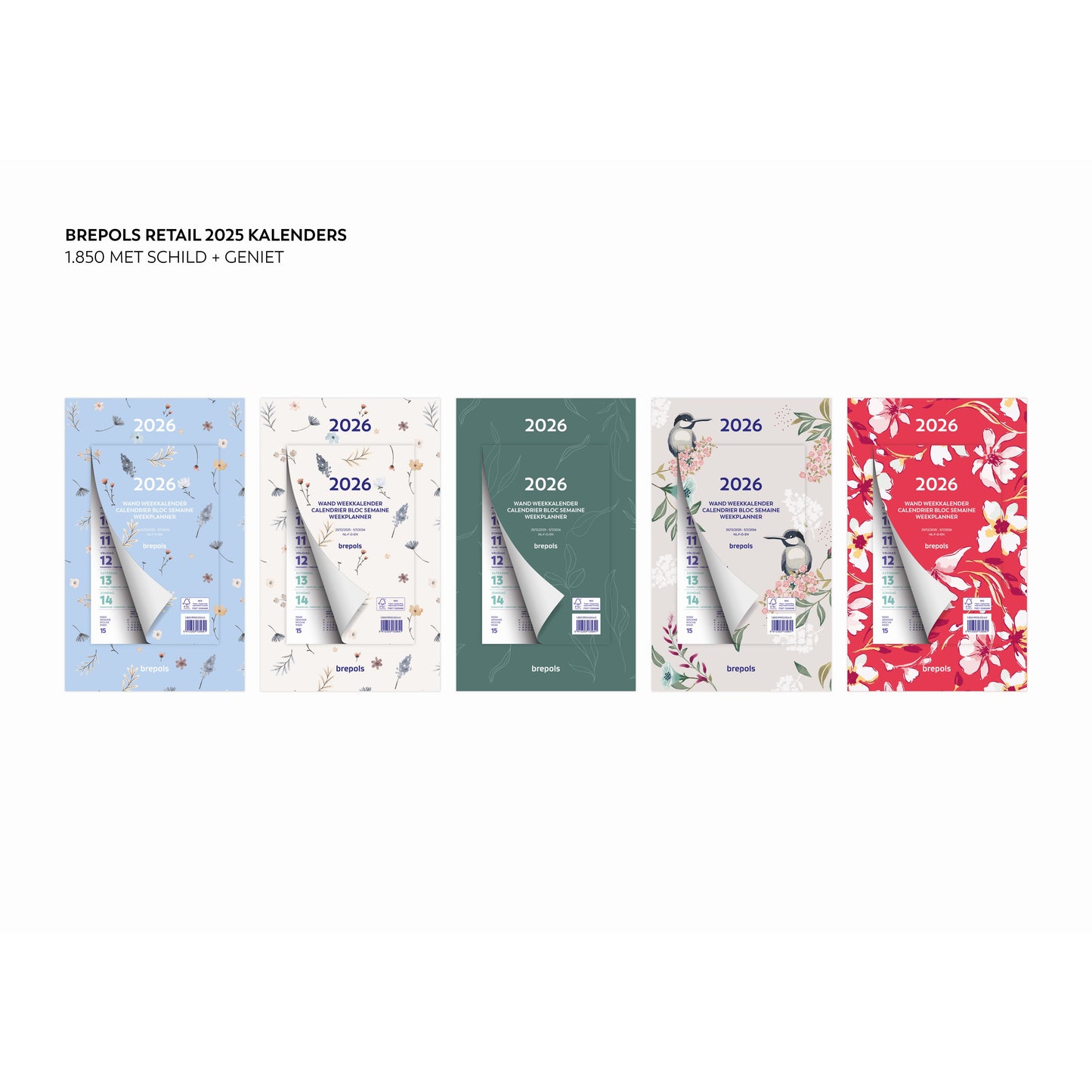 Brepols - Weekkalender 2026 190x130 7dagen/1pagina sie assorti