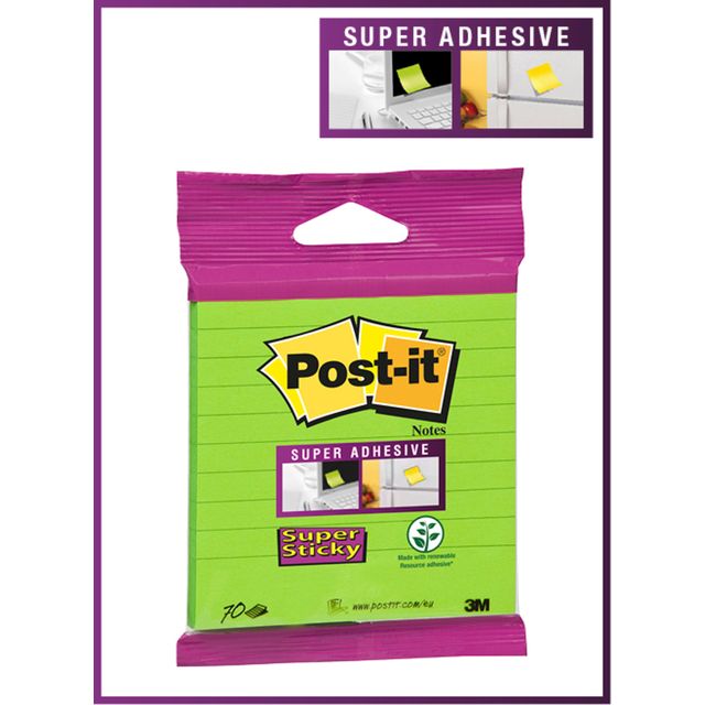Post-it - Memo pad 3m 101x101 ss green with line
