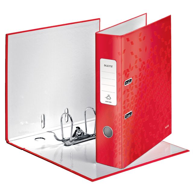 Leitz - Ordner WOW 180 plastificata 80 mm A4 rossa