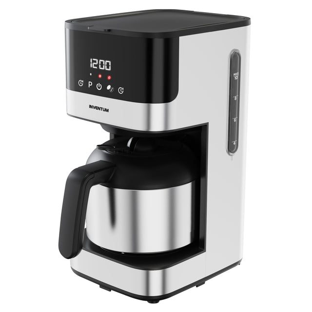 Inventum - Cafetera 1,2 litros negra con acero inoxidable
