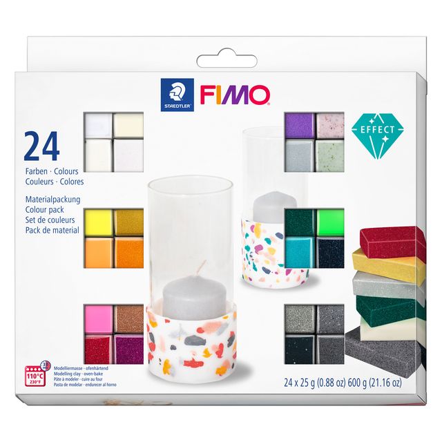 Fimo Staedtler - Confezione di colori effetto Clay Fimo da 24 colori