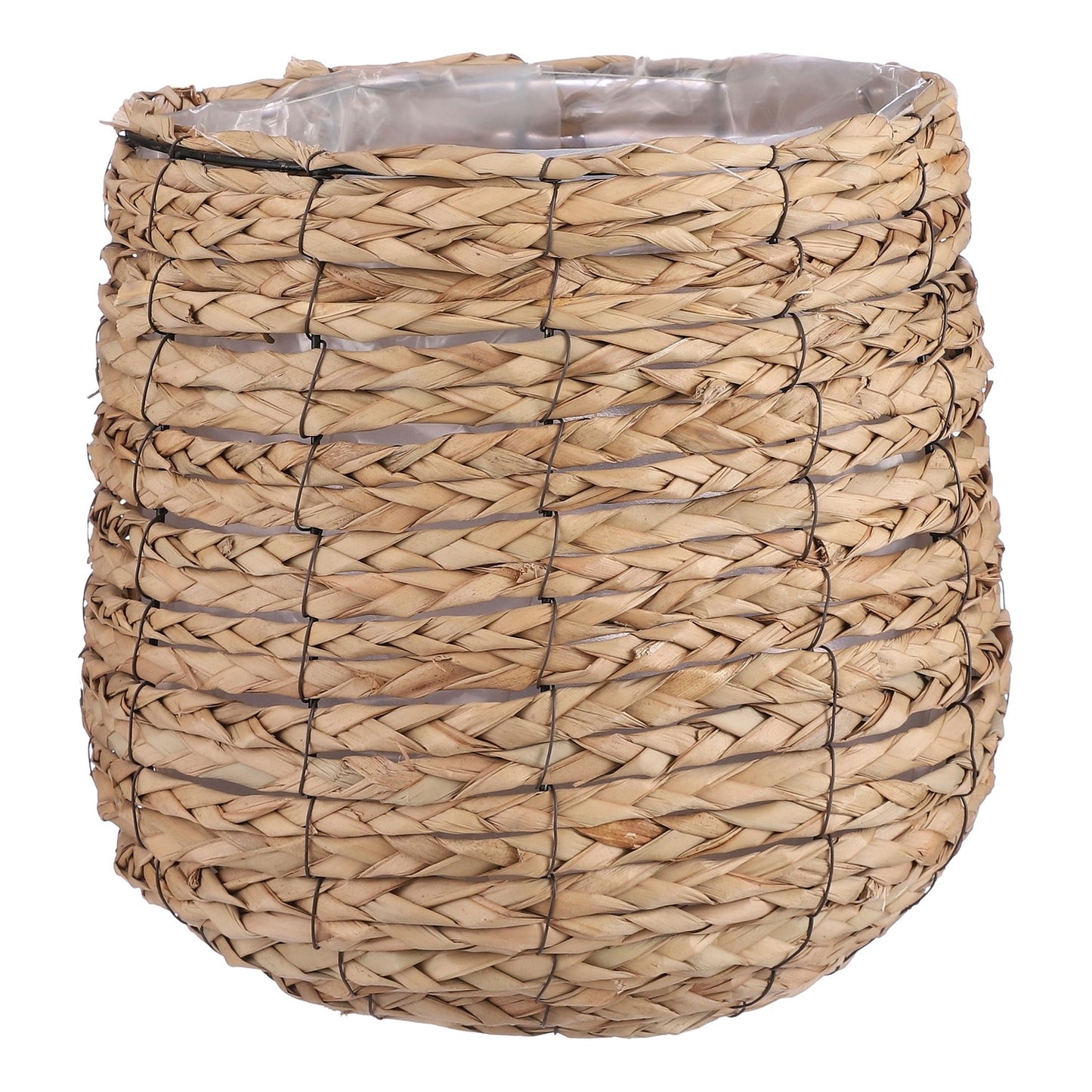 Mica Decorations - Plant basket mica avalon seagrass round l.brown