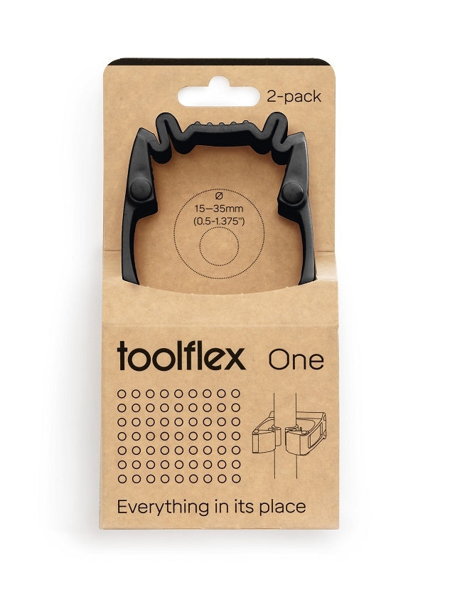 Toolflex - Wandhalter mit 2 Klemmen, anpassbar von 15 bis 35 mm