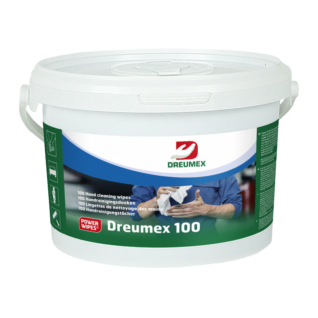 Dreumex - Chiffon de nettoyage pour les mains 100 seau 100 pièces blanc