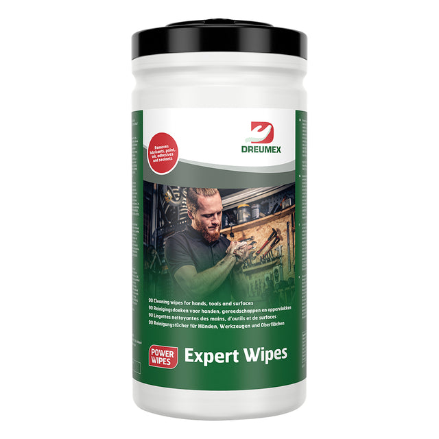 Dreumex - Chiffon de nettoyage Expert Wipes boîte de 90 pièces blanc