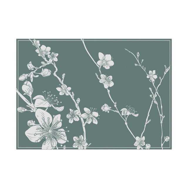 IEZZY catering and cate - Mantel individual flor de cerezo japonés verde 6 piezas
