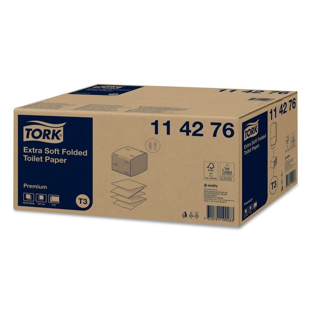 Tork - Toilet paper T3 folded 2-layer 110x190mm white 114276