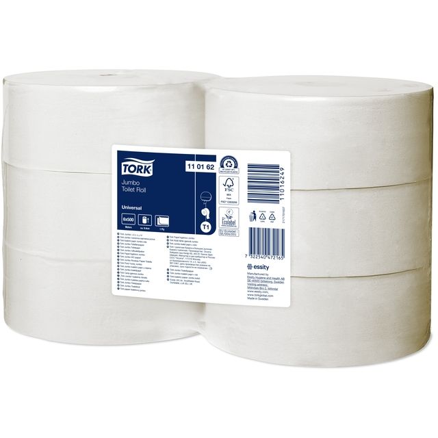 Tork - Papier toilette T1 Universel jumbo 1 couche 500m blanc 110162