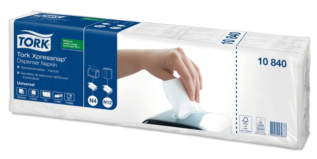 Tork - Napkin N4 Xpressnap Universal 1/4 fold 1-layer 213x330mm 1125 sheets white 10840 | 8 pieces
