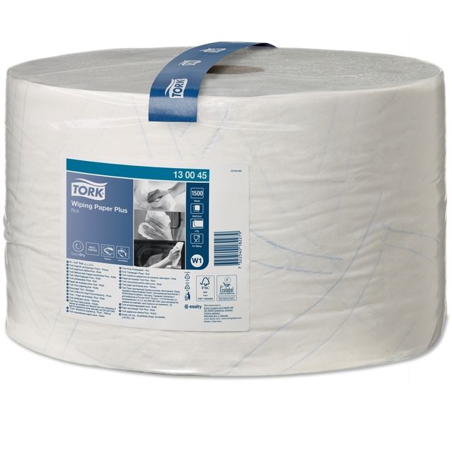 Tork - Carta pulente W1 Plus 2 strati 1500 fogli bianco 130045