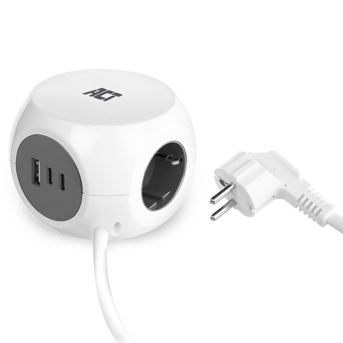 ACT - AC2420 power uitbreiding 1,5 m 3 AC-uitgang(en) Binnen Wit