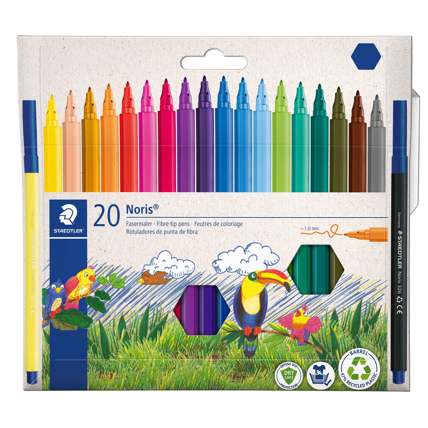 Staedtler - Kleurstift Noris 326 kartonnen etui 20 kleuren | 5 stuks