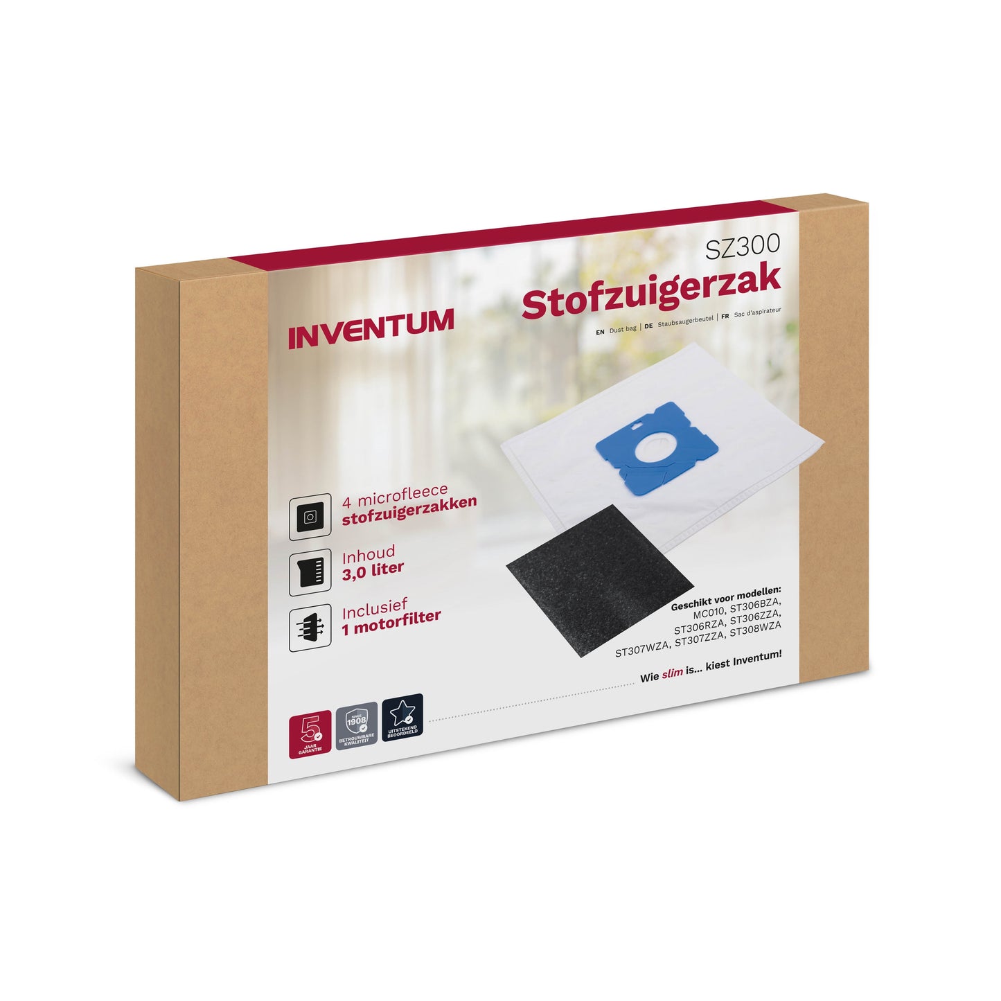 Inventum - Sacchetto per aspirapolvere 3l set 4 sacchetti e filtro