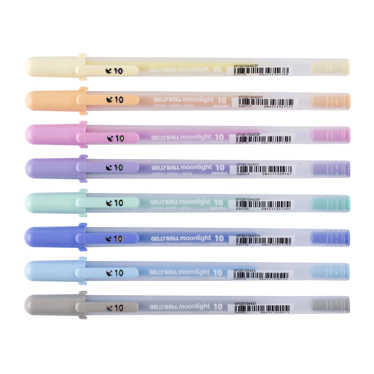 Sakura - Gelschrijver Gelly Roll Moonlight 10 pastel set à 8 kleuren | 6 stuks