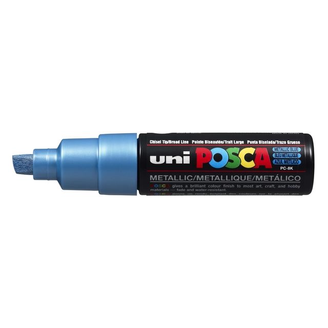 Posca - Paintmarker Uni PC8K diagonal ancha azul metalizado