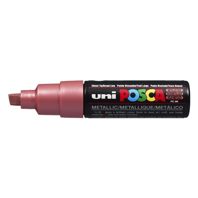 Posca - Paintmarker Uni PC8K breed schuin metallic rood