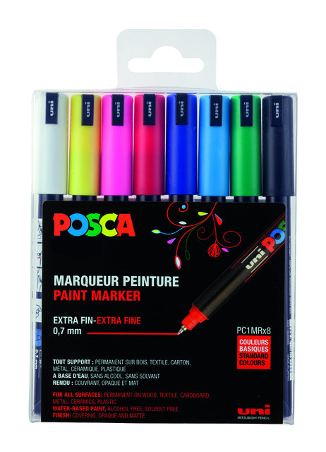 Posca - Paintmarker Uni PC1MR extra fino surtido juego de 8 piezas