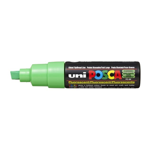 Posca - Paintmarker Uni PC8K verde fluo inclinato largo