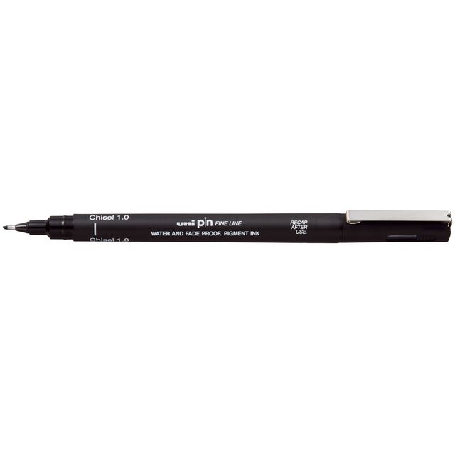 Uni-ball - Fineliner pin beitelpunt 1mm zwart