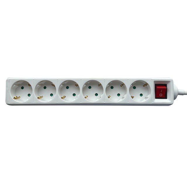 Brasq - Stekkerdoos 6 voudig 1.4 meter wit