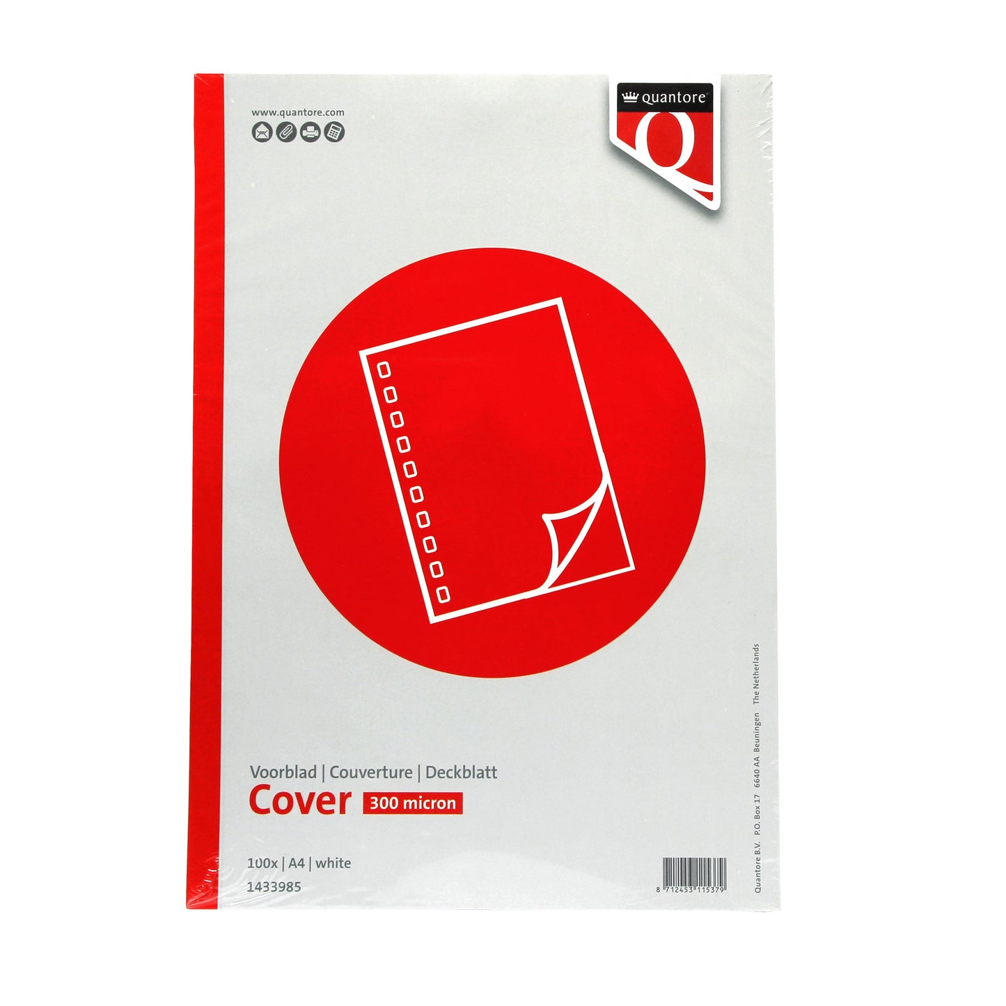 Quantore - Cover page A4 PP 300 micron white 100 pieces
