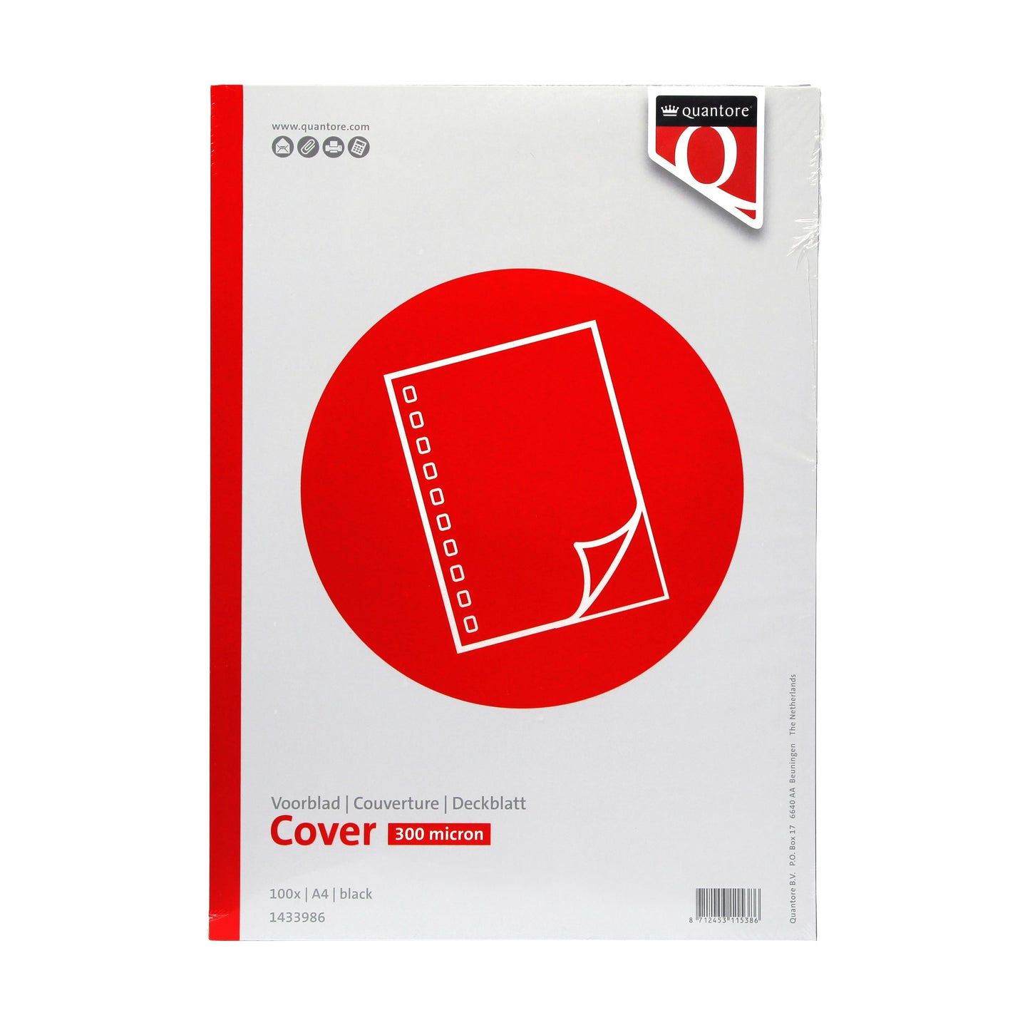 Quantore - Cover page A4 PP 300 micron black 100 pieces