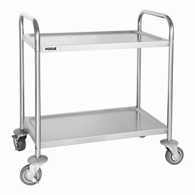 Vogue - Carrello di servizio a 2 ripiani 82,5x71 cm in acciaio inox