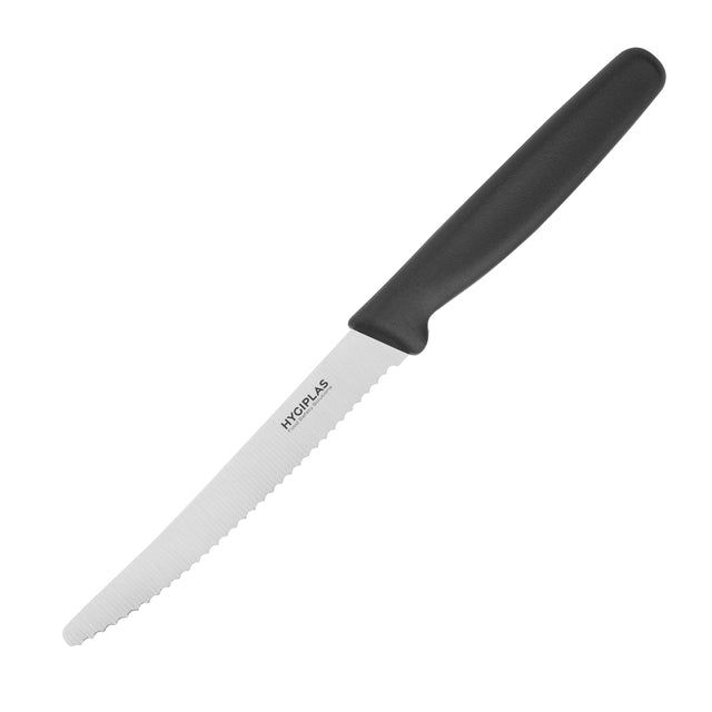 Hygiplas - Coltello pomodoro seghettato 10 cm nero