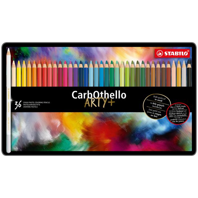Stabilo - CarbOthello, Kalkpastel Kleurpotlood, Verkrijgbaar In 60 Kleuren, Metalen Etui Met 36 Kleuren