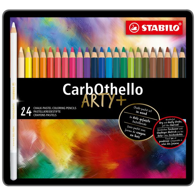 Stabilo - Lápices de colores CarbOthello lima pastel surtido lata de 24 piezas