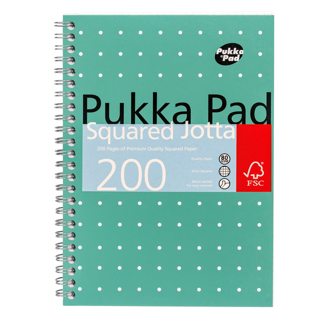 Pukka Pad - Notitieboek Pad Jotta A5 ruit 5x5mm 200 pagina's 80gr groen