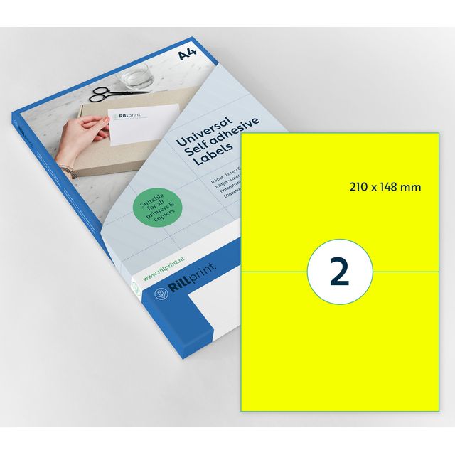Rillprint - Etiquette 210x148mm jaune fluo 200 étiquettes