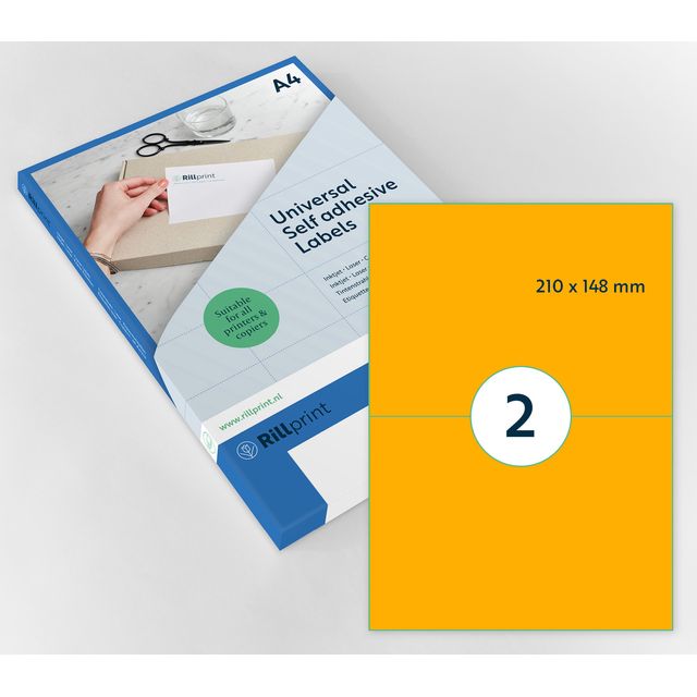 Rillprint - Etichetta 210x148mm arancio fluo 200 etichette