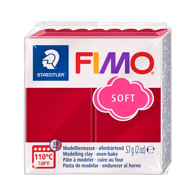 Fimo Staedtler - Boetseerklei Fimo soft 57 gram kersrood