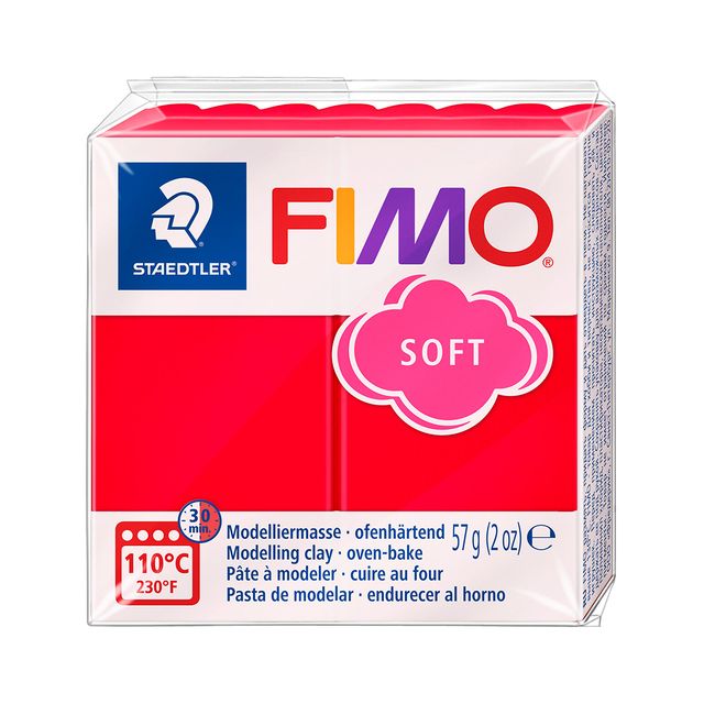 Fimo Staedtler - Pasta da modellare Fimo soft 57 grammi Rosso indiano