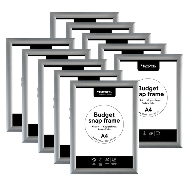 Europel - Kliklijst budget a4 zilver 10 stuks