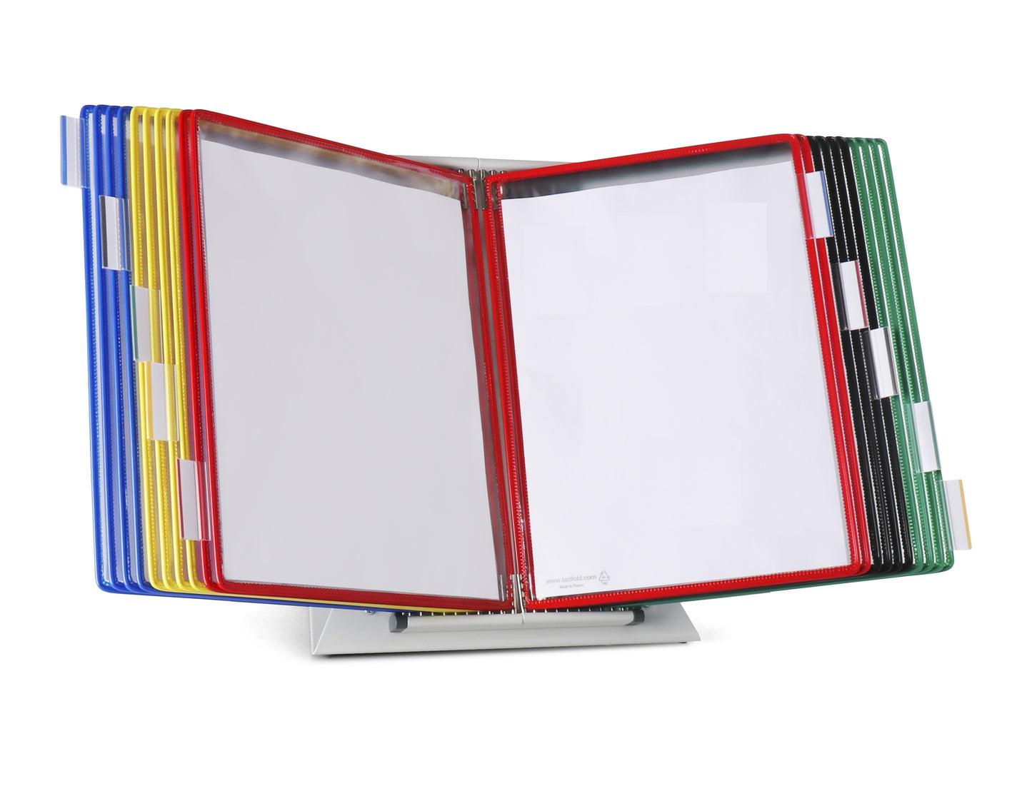 Tarifold - Bureau à système de panneaux de visualisation en métal A4 avec 20 pochettes assorties