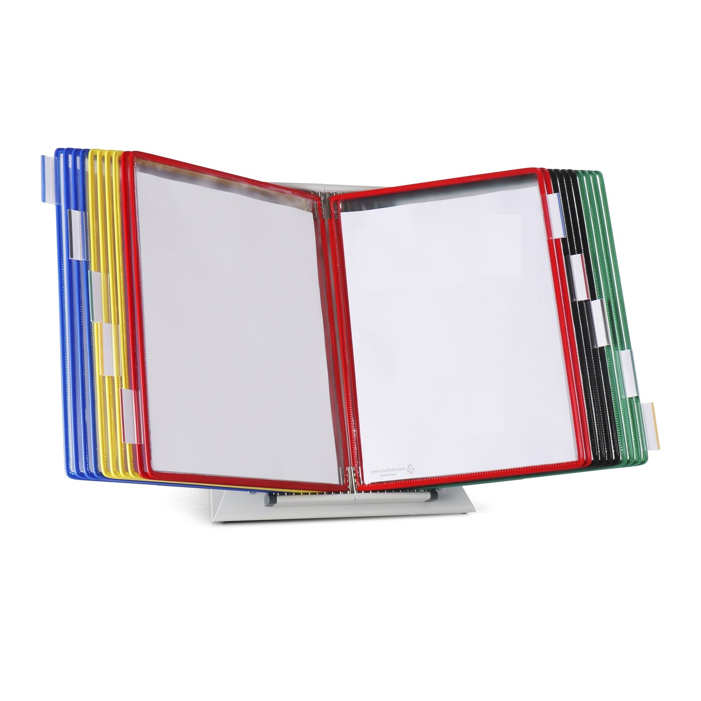 Tarifold - Bureau à système de panneaux de visualisation en métal A4 avec 20 pochettes assorties