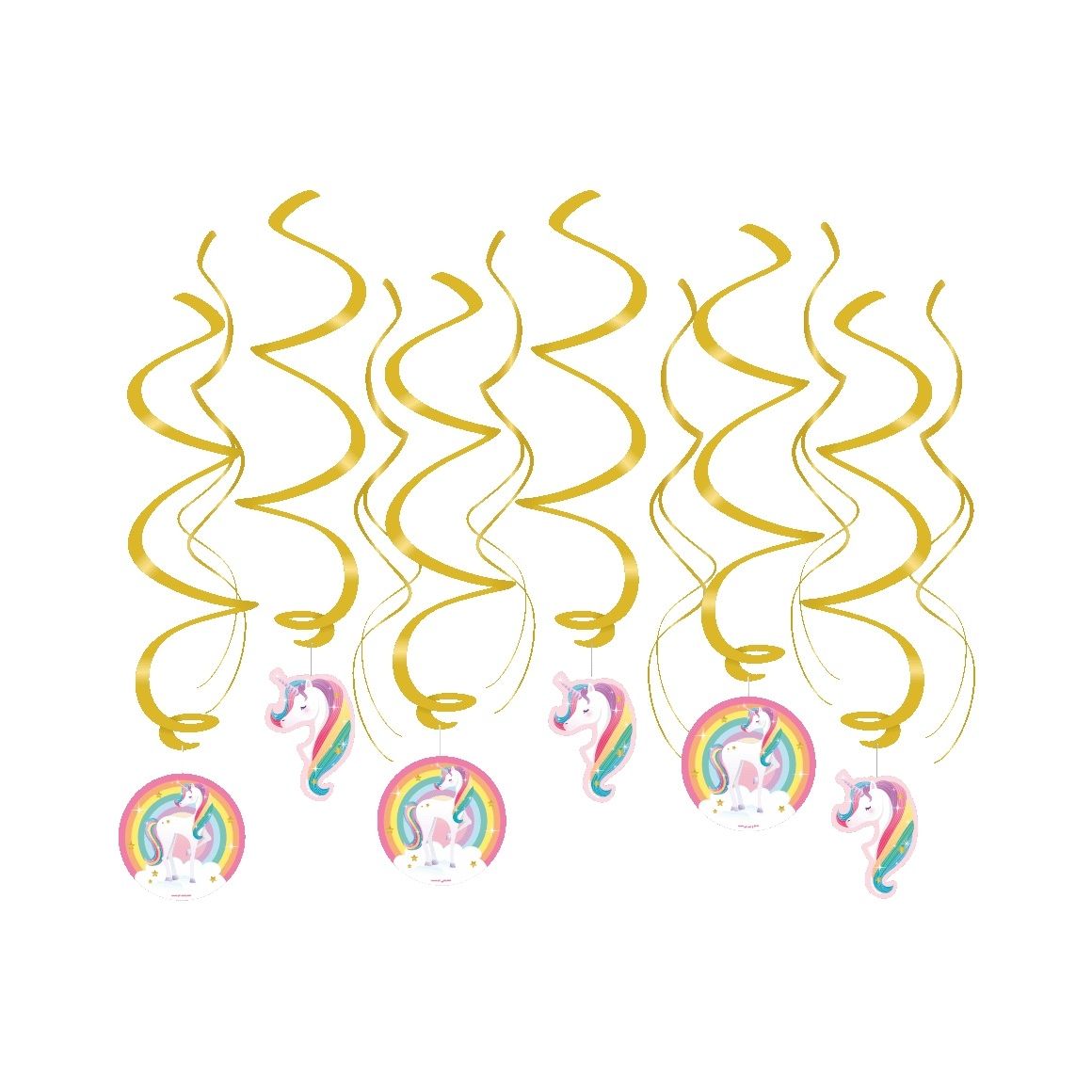 Oficina Bruna - Decoraciones en espiral Unicornio | 6 piezas
