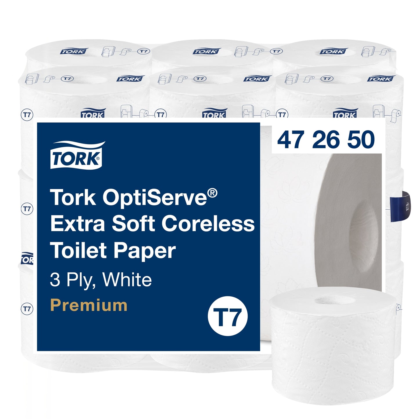 Tork - Toiletpapier T7 Optiserve Coreless 3-laags 63m wit 472650