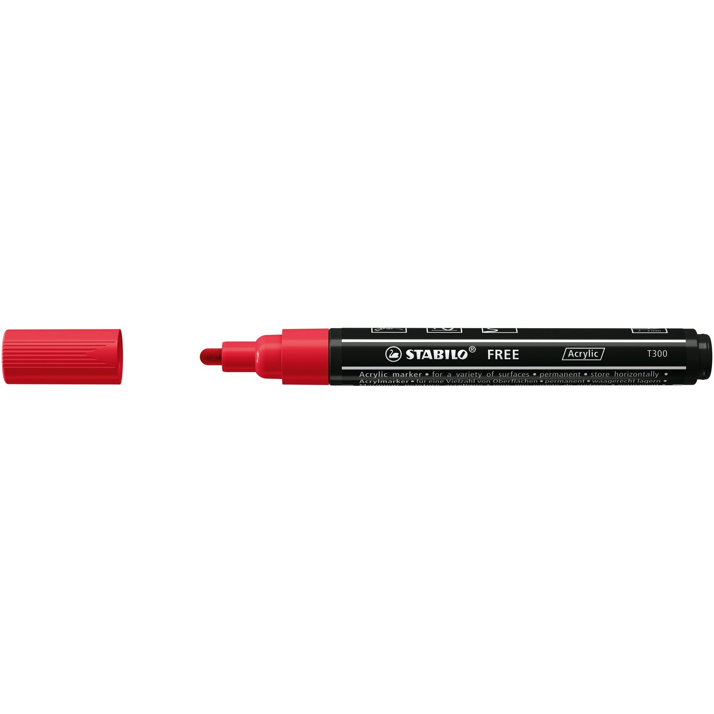 Stabilo - Rotulador acrílico Free Acrylic T300 rojo carmín