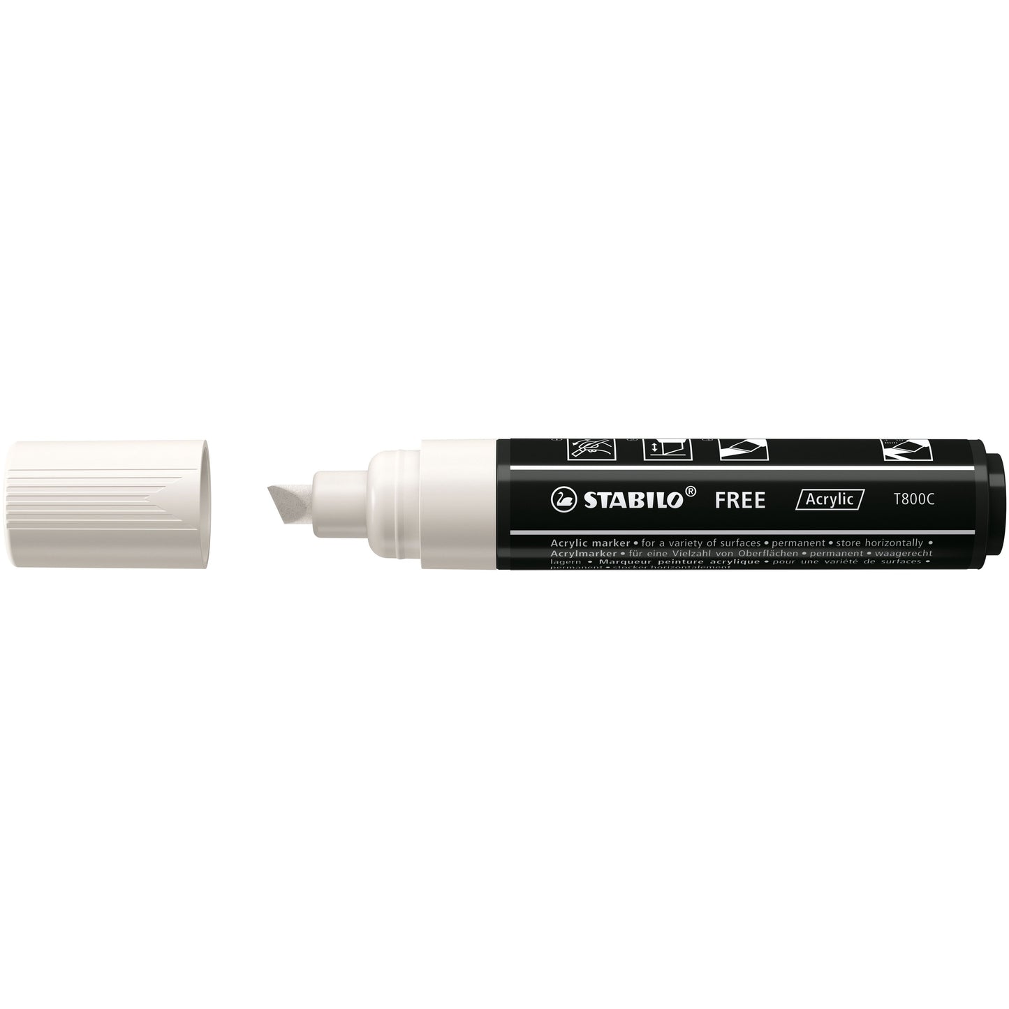 Stabilo - Rotulador acrílico Free Acrylic T800C blanco | 5 piezas