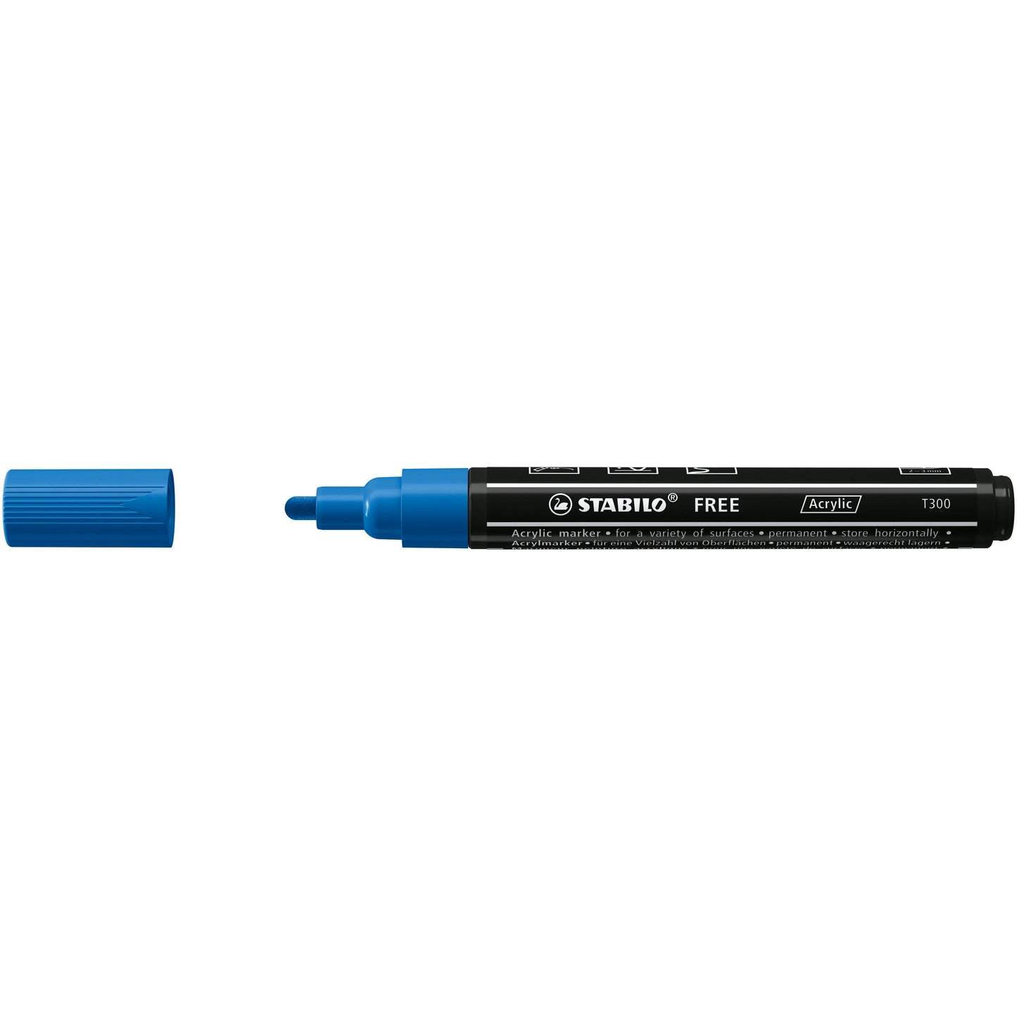 Stabilo - Acrylmarker free acrylic t300 donkerblauw | 5 stuks