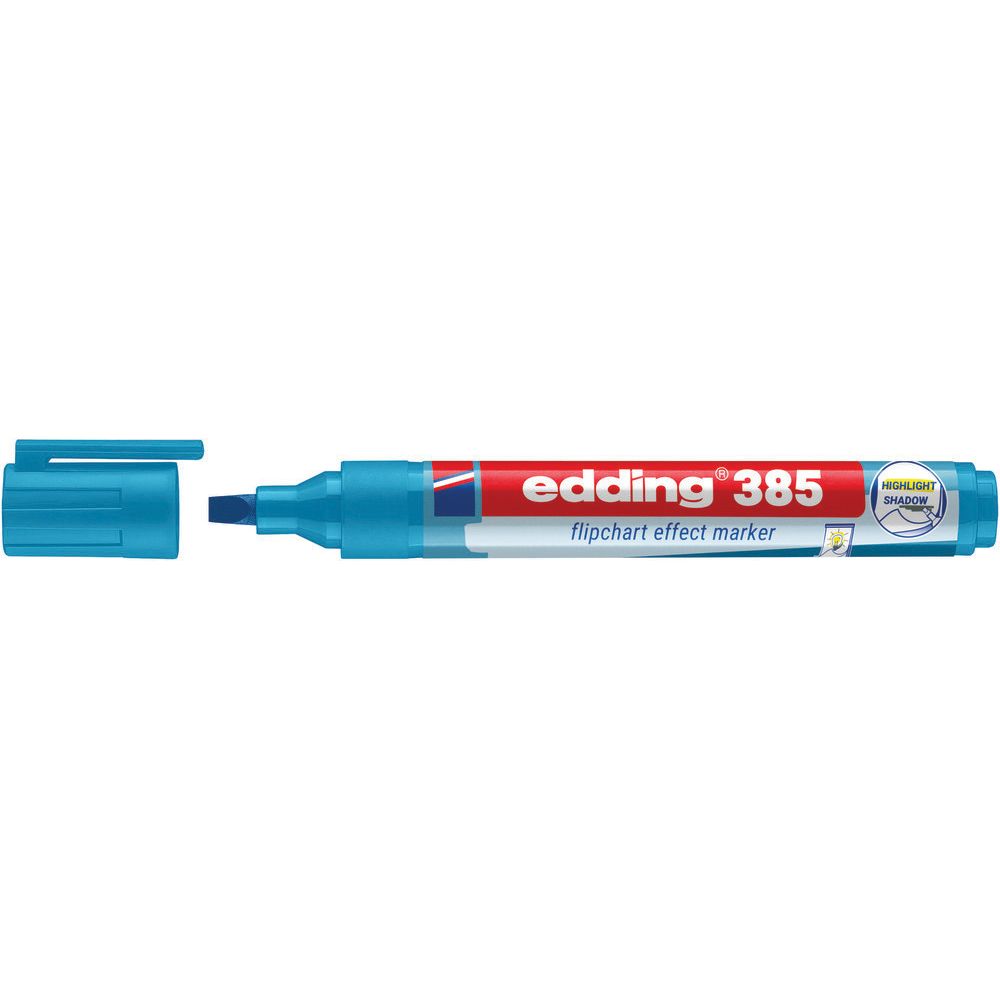 Edding - Feutre 385 pinceau pour paperboard bleu clair | 10 pièces