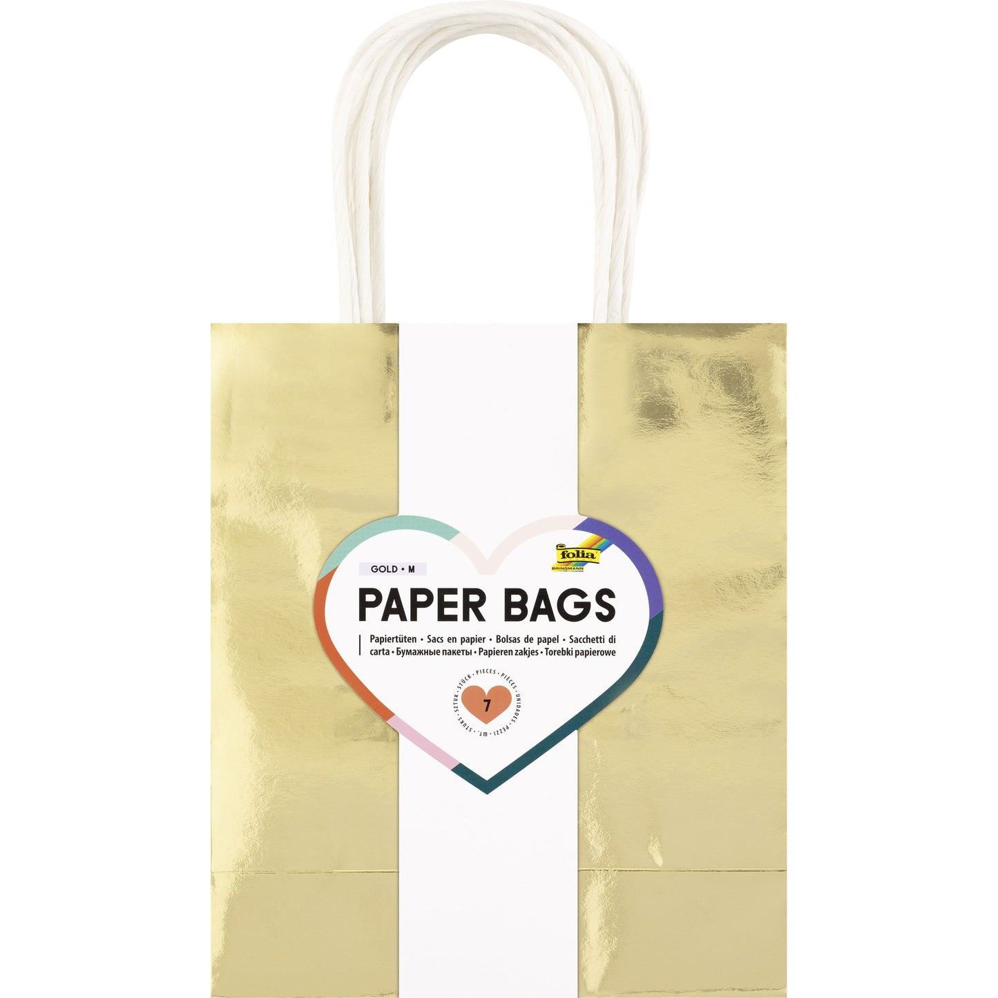 Folia Paper - Bolsa regalo folia gold kraft 18x21x8cm 7 piezas